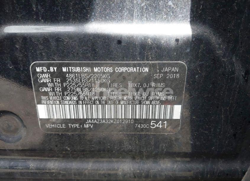 Photo 9 of 2019 Mitsubishi Outlander ES (VIN JA4AZ3A32KZ012910)