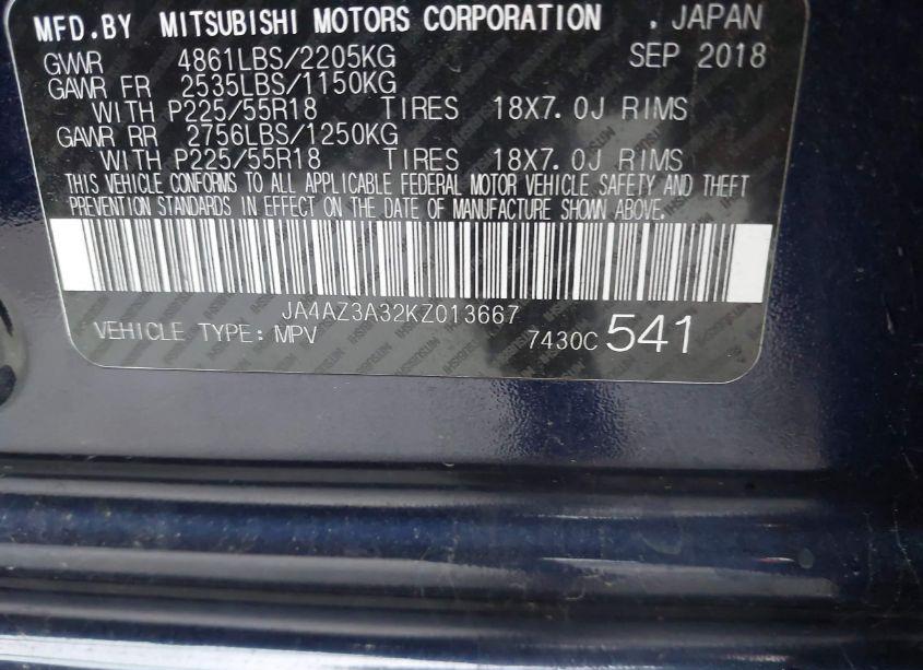 Photo 9 of 2019 Mitsubishi Outlander SE (VIN JA4AZ3A32KZ013667)