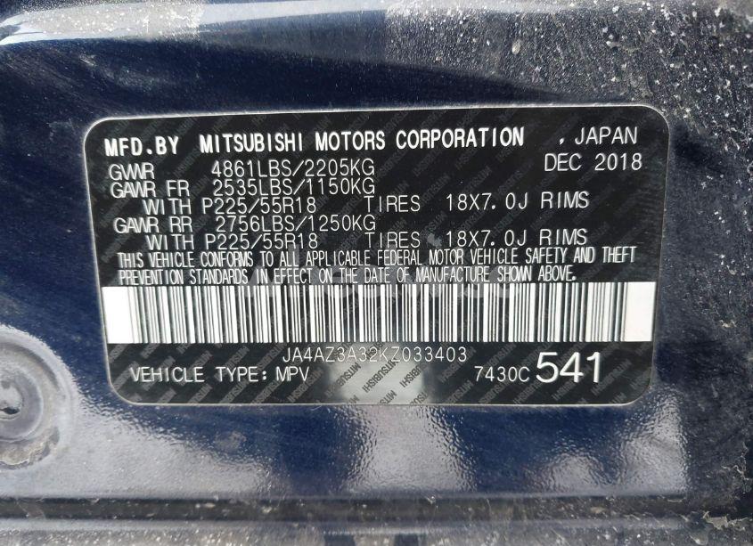 Photo 9 of 2019 Mitsubishi Outlander ES (VIN JA4AZ3A32KZ033403)