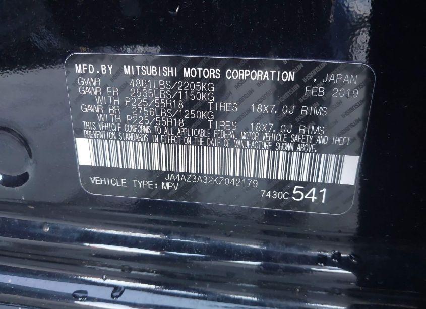 Photo 9 of 2019 Mitsubishi Outlander SEL (VIN JA4AZ3A32KZ042179)