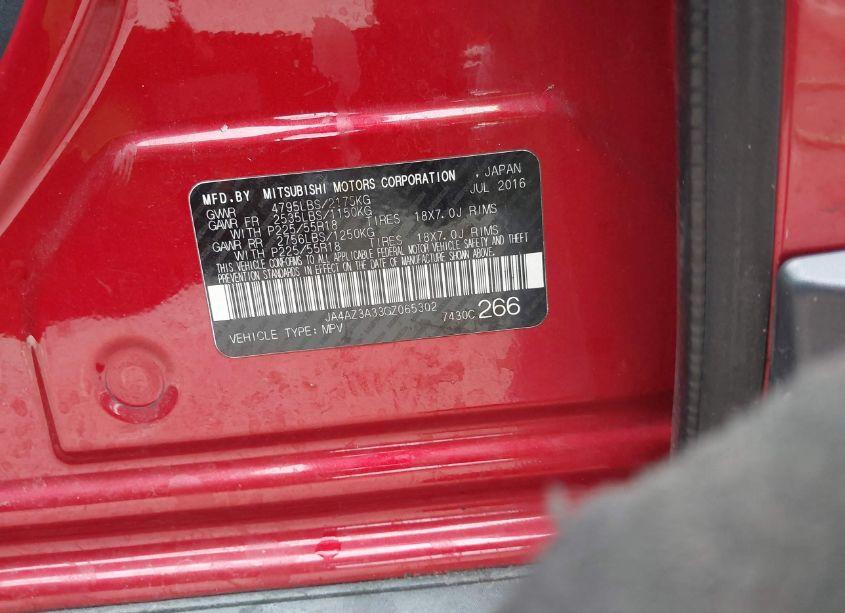 Photo 9 of 2016 Mitsubishi Outlander ES/SE/SEL (VIN JA4AZ3A33GZ065302)