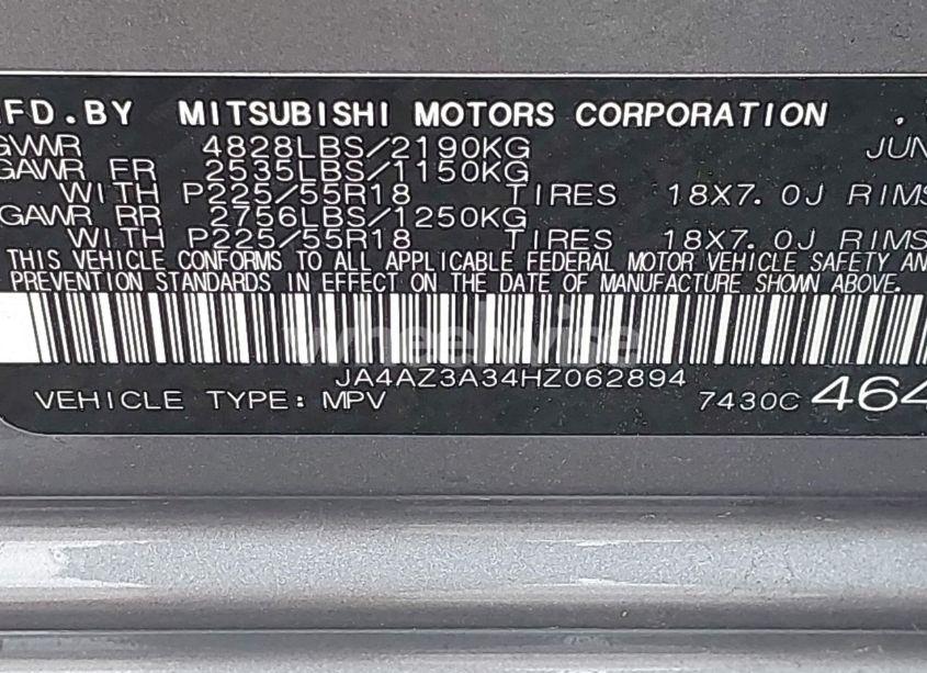 Photo 9 of 2017 Mitsubishi Outlander SE (VIN JA4AZ3A34HZ062894)