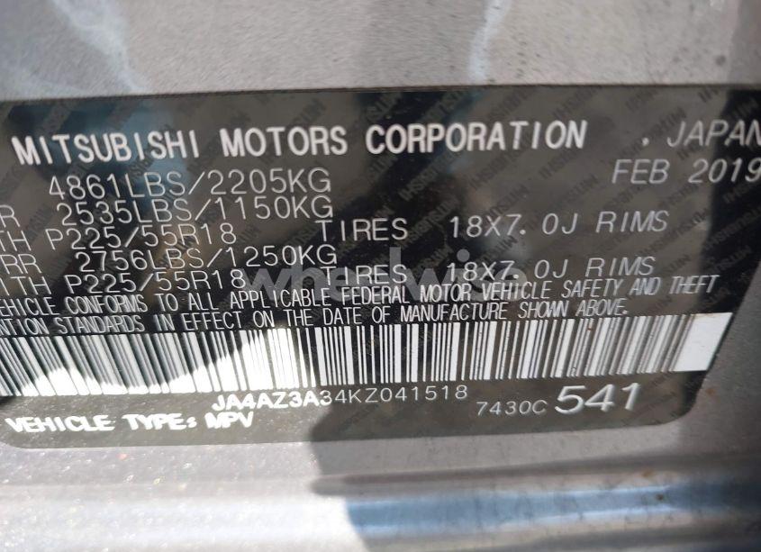 Photo 9 of 2019 Mitsubishi Outlander SEL (VIN JA4AZ3A34KZ041518)