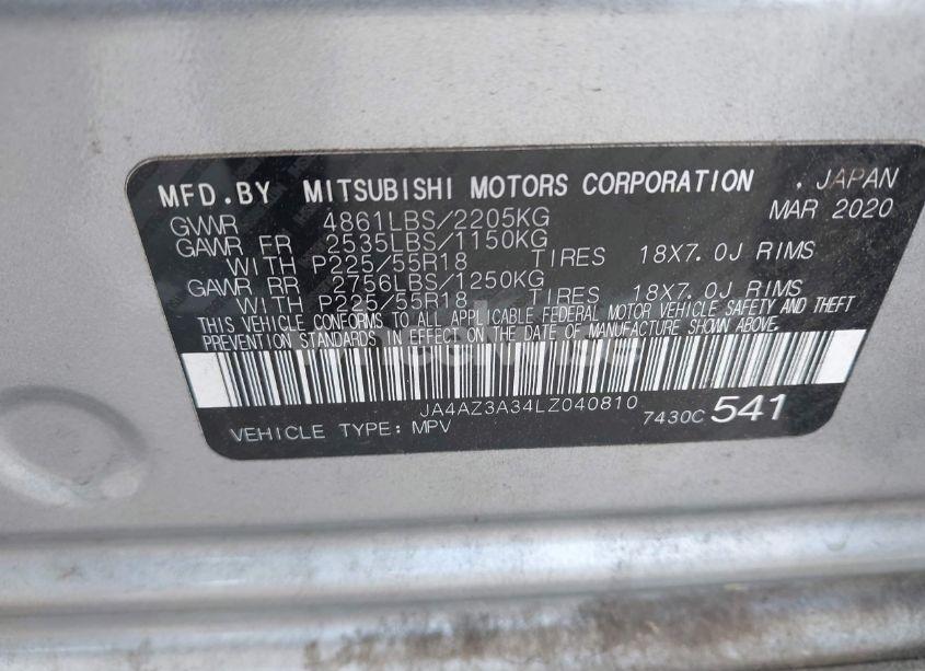 Photo 9 of 2020 Mitsubishi Outlander ES 2.4 S-AWC/LE 2.4 S-AWC/SE 2.4 S-AWC/SEL 2.4 S-AWC/SP 2.4 S-AWC (VIN JA4AZ3A34LZ040810)