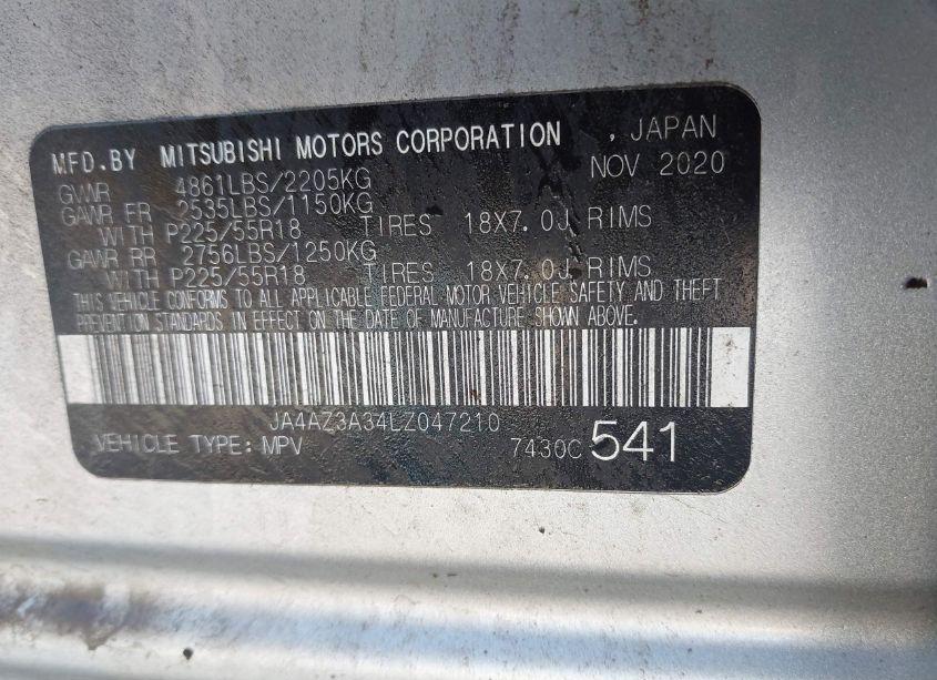 Photo 9 of 2020 Mitsubishi Outlander (VIN JA4AZ3A34LZ047210)