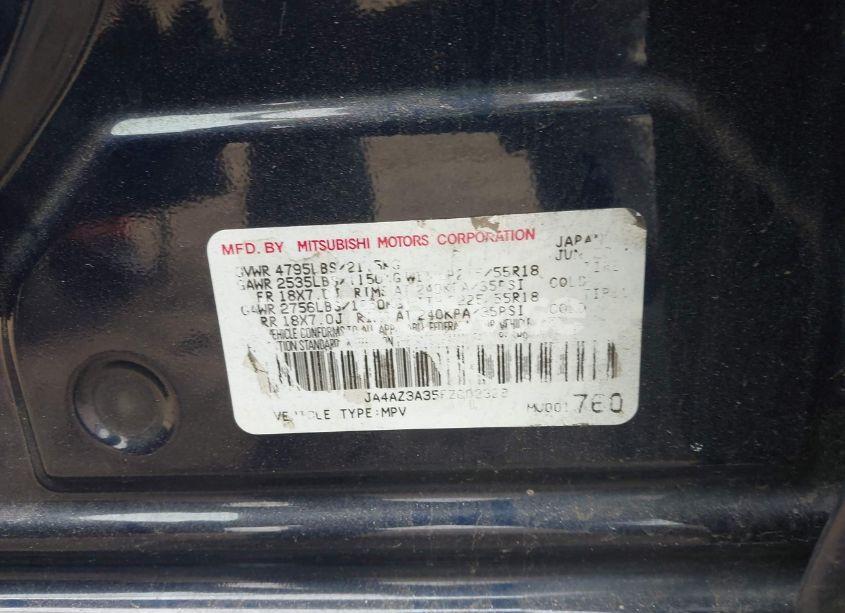 Photo 9 of 2015 Mitsubishi Outlander SE (VIN JA4AZ3A35FZ002328)