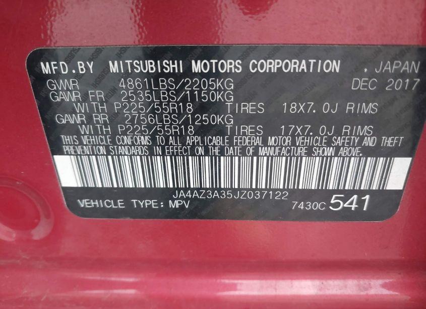 Photo 9 of 2018 Mitsubishi Outlander SE (VIN JA4AZ3A35JZ037122)