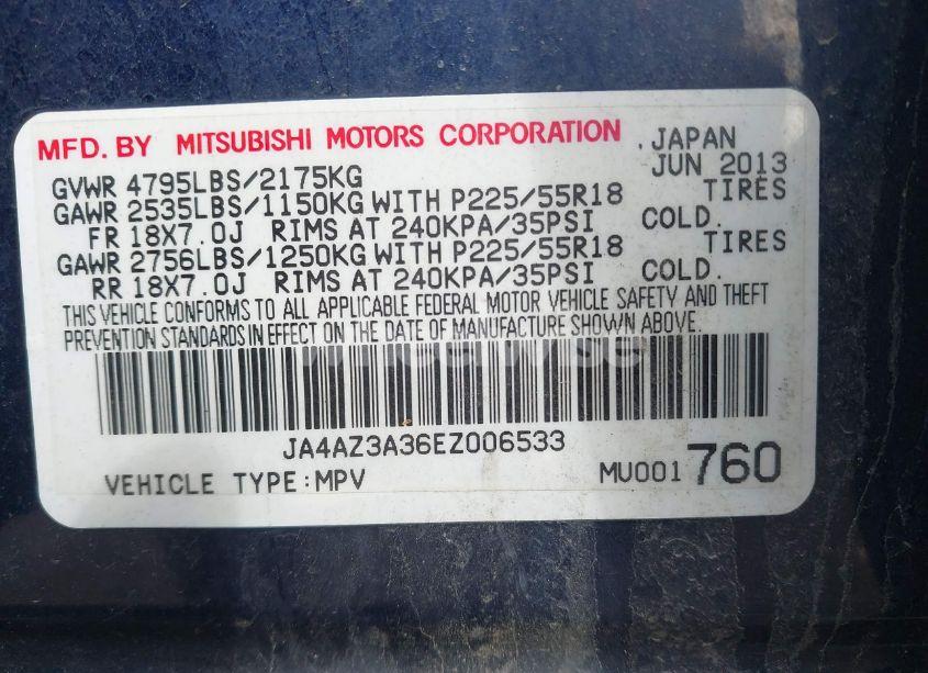 Photo 9 of 2014 Mitsubishi Outlander SE (VIN JA4AZ3A36EZ006533)