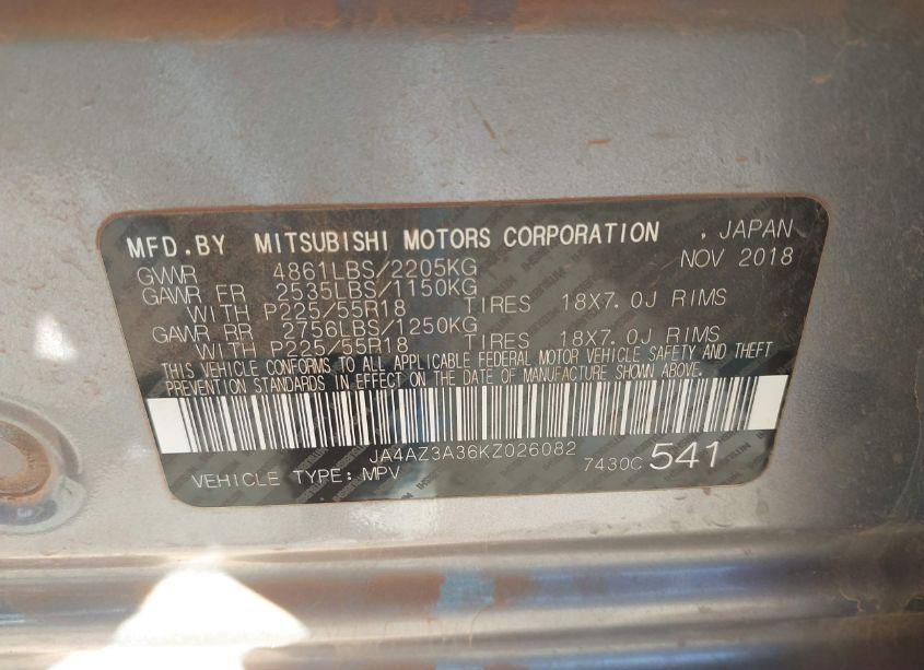 Photo 9 of 2019 Mitsubishi Outlander LE (VIN JA4AZ3A36KZ026082)