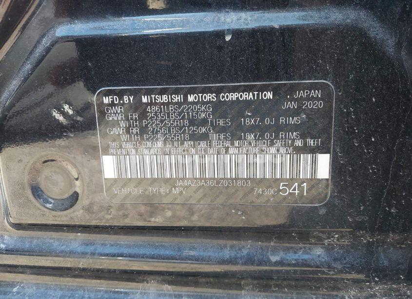 Photo 9 of 2020 Mitsubishi Outlander LE 2.4 S-AWC (VIN JA4AZ3A36LZ031803)