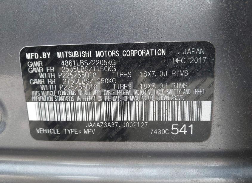 Photo 9 of 2018 Mitsubishi Outlander ES (VIN JA4AZ3A37JJ002127)