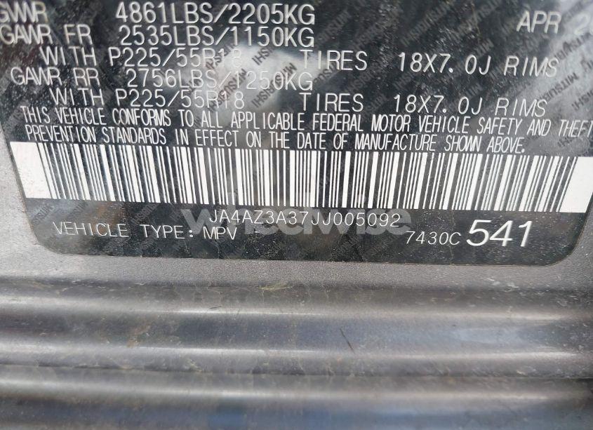 Photo 9 of 2018 Mitsubishi Outlander ES (VIN JA4AZ3A37JJ005092)