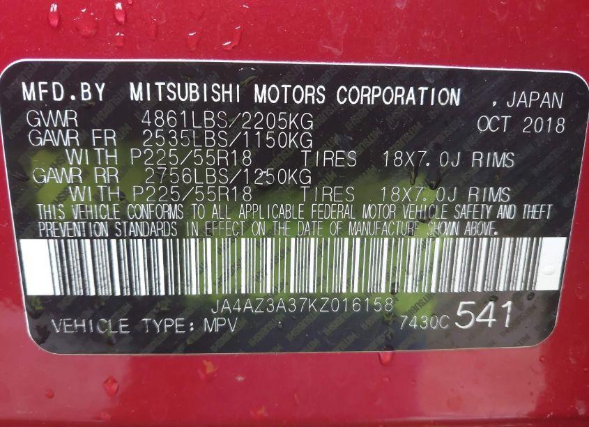 Photo 9 of 2019 Mitsubishi Outlander SE (VIN JA4AZ3A37KZ016158)