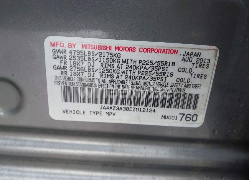 Photo 9 of 2014 Mitsubishi Outlander SE (VIN JA4AZ3A38EZ012124)