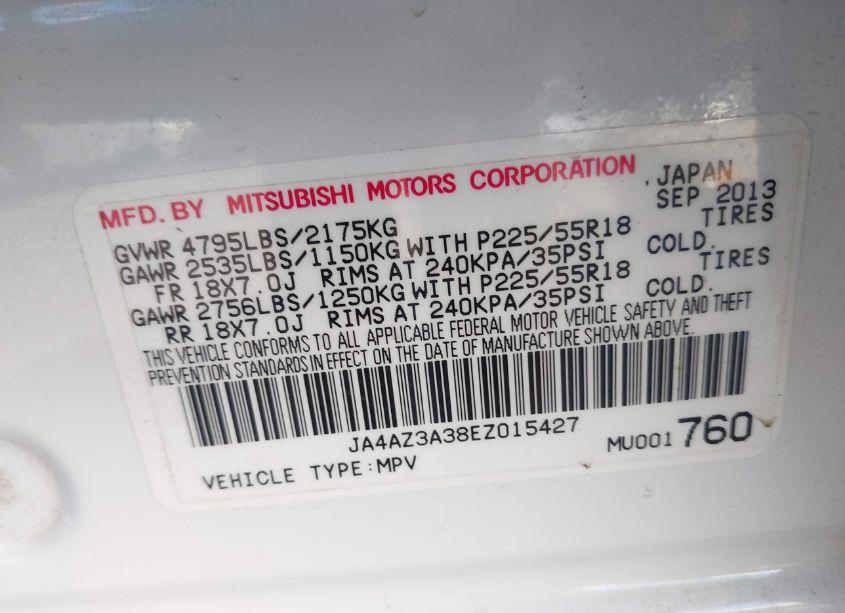 Photo 9 of 2014 Mitsubishi Outlander SE (VIN JA4AZ3A38EZ015427)