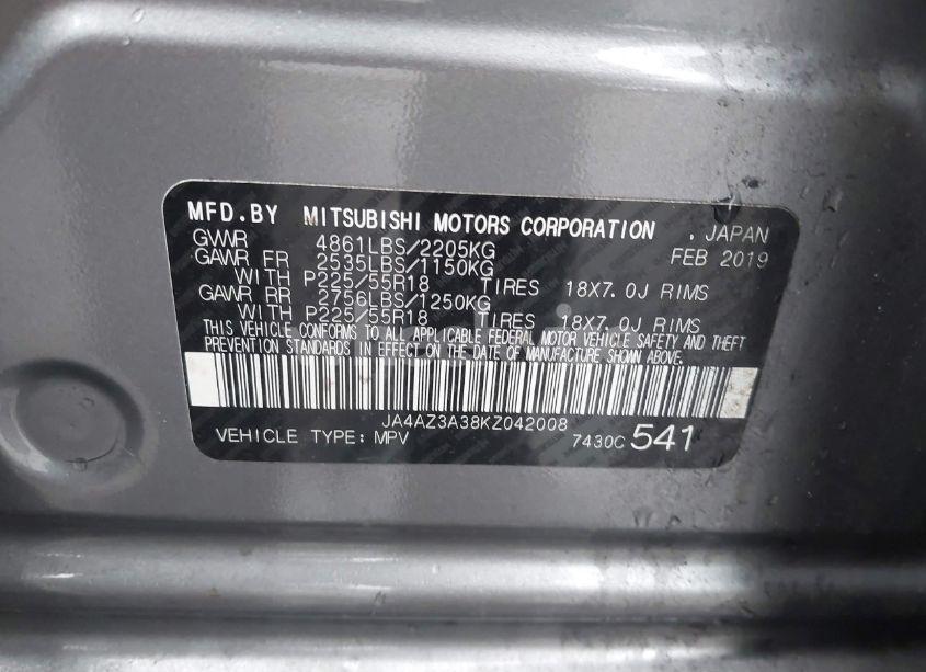 Photo 9 of 2019 Mitsubishi Outlander SE (VIN JA4AZ3A38KZ042008)