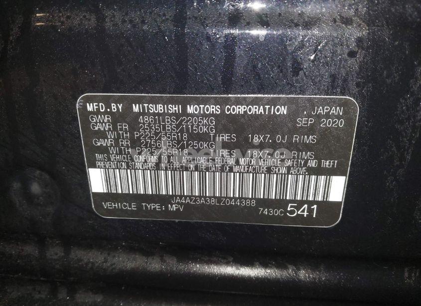 Photo 9 of 2020 Mitsubishi Outlander (VIN JA4AZ3A38LZ044388)