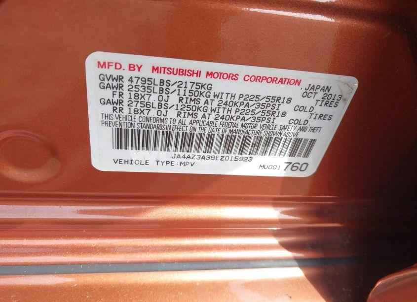 Photo 9 of 2014 Mitsubishi Outlander SE (VIN JA4AZ3A39EZ015923)