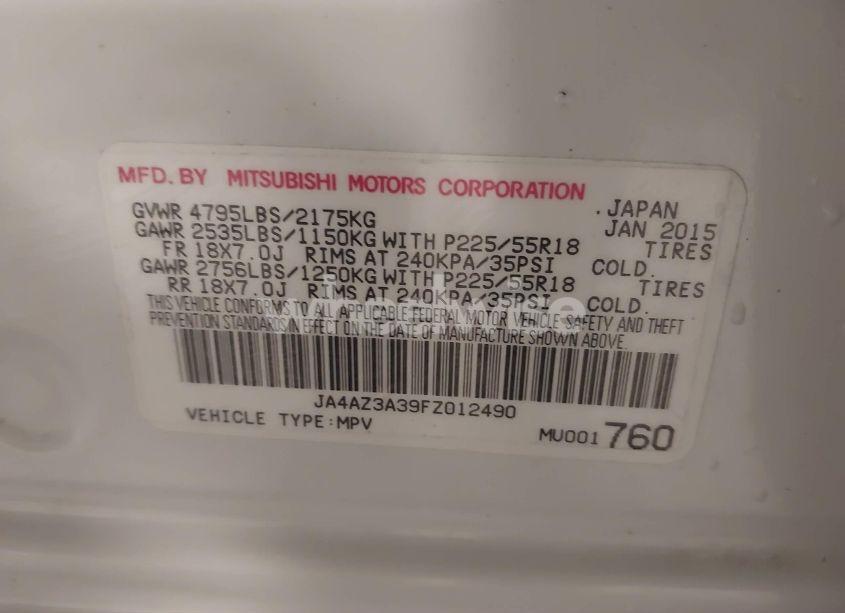 Photo 9 of 2015 Mitsubishi Outlander SE (VIN JA4AZ3A39FZ012490)