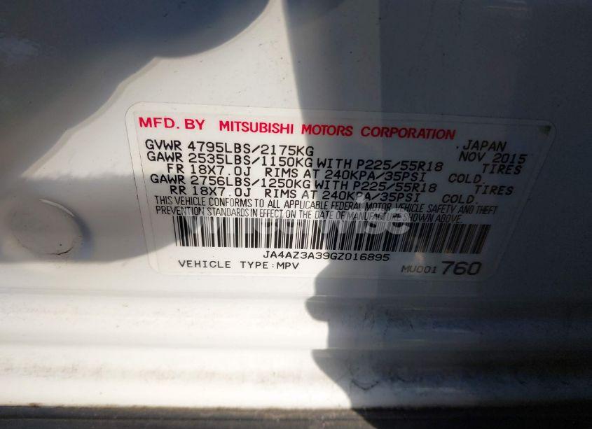 Photo 9 of 2016 Mitsubishi Outlander ES/SE/SEL (VIN JA4AZ3A39GZ016895)