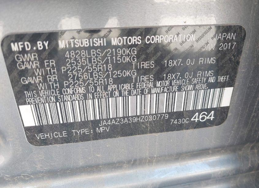 Photo 9 of 2017 Mitsubishi Outlander SE/SEL (VIN JA4AZ3A39HZ030779)