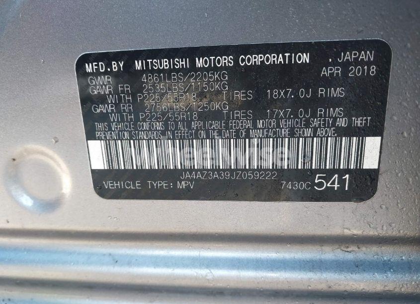 Photo 9 of 2018 Mitsubishi Outlander ES (VIN JA4AZ3A39JZ059222)