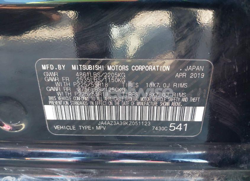 Photo 9 of 2019 Mitsubishi Outlander SE (VIN JA4AZ3A39KZ051123)
