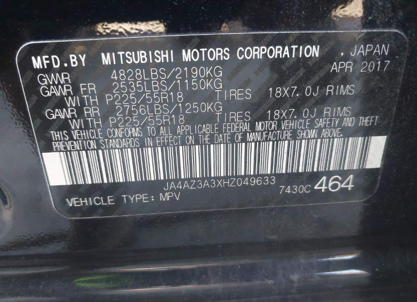 Photo 9 of 2017 Mitsubishi Outlander SE/SEL (VIN JA4AZ3A3XHZ049633)