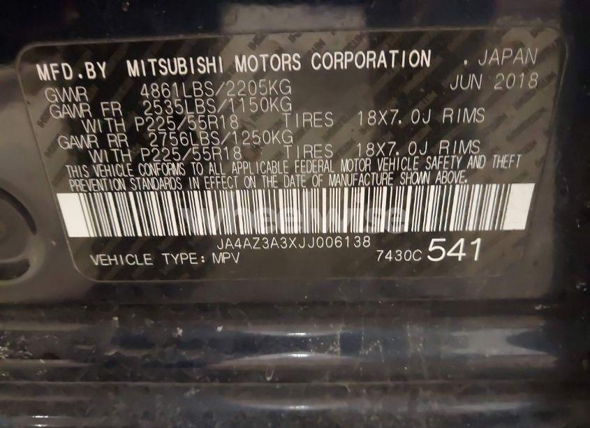 Photo 9 of 2018 Mitsubishi Outlander SE (VIN JA4AZ3A3XJJ006138)