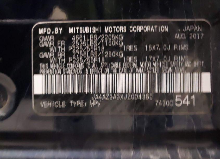Photo 9 of 2018 Mitsubishi Outlander SE (VIN JA4AZ3A3XJZ004360)
