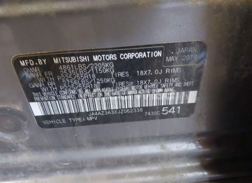 Photo 9 of 2018 Mitsubishi Outlander ES (VIN JA4AZ3A3XJZ062338)