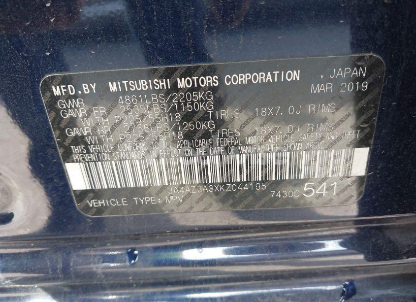 Photo 9 of 2019 Mitsubishi Outlander SE (VIN JA4AZ3A3XKZ044195)