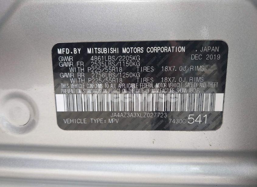 Photo 9 of 2020 Mitsubishi Outlander ES 2.4 S-AWC (VIN JA4AZ3A3XLZ027723)