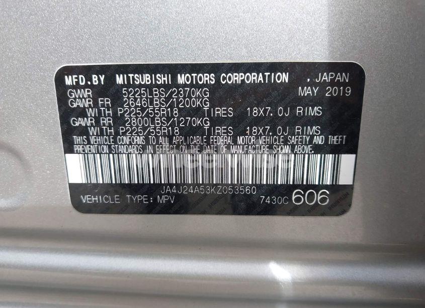Photo 9 of 2019 Mitsubishi Outlander PHEV SEL (VIN JA4J24A53KZ053560)
