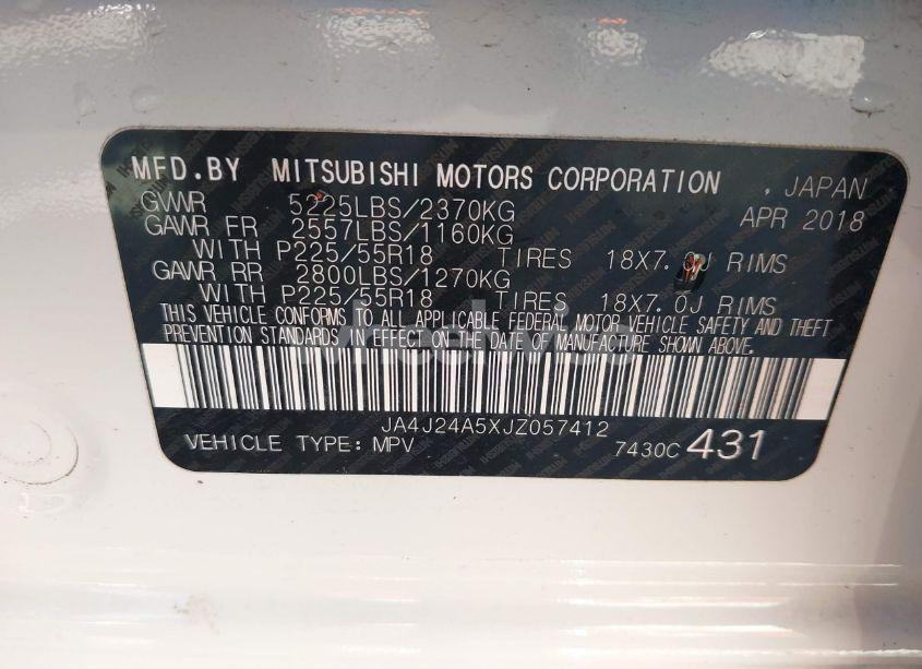 Photo 9 of 2018 Mitsubishi Outlander PHEV GT (VIN JA4J24A5XJZ057412)