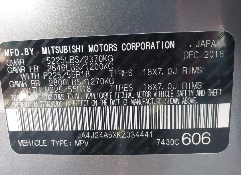 Photo 9 of 2019 Mitsubishi Outlander PHEV SEL (VIN JA4J24A5XKZ034441)