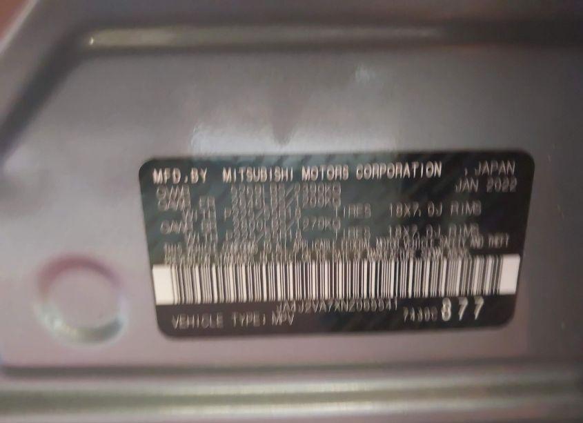 Photo 9 of 2022 Mitsubishi Outlander PHEV GT S-AWC/LE S-AWC/SEL S-AWC (VIN JA4J2VA7XNZ065541)