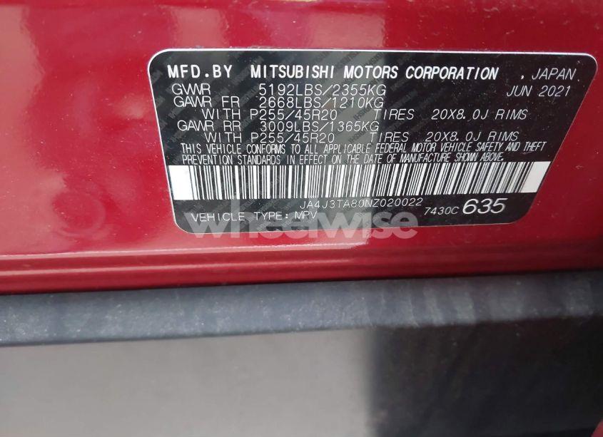 Photo 9 of 2022 Mitsubishi Outlander ES 2.5 2WD (VIN JA4J3TA80NZ020022)