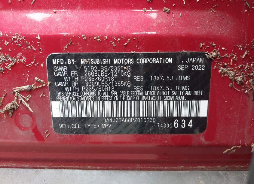 Photo 9 of 2023 Mitsubishi Outlander ES 2.5 2WD (VIN JA4J3TA88PZ010230)