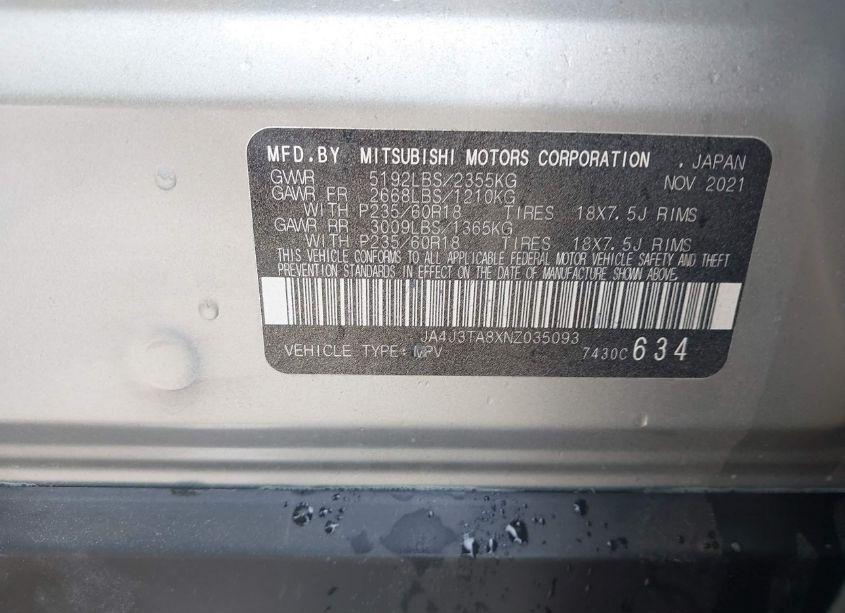 Photo 9 of 2022 Mitsubishi Outlander ES 2.5 2WD (VIN JA4J3TA8XNZ035093)