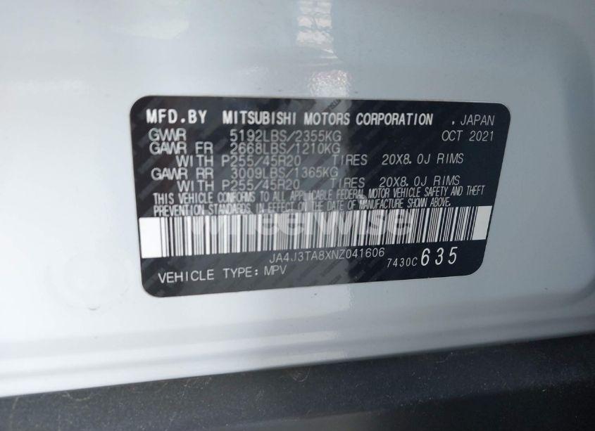 Photo 9 of 2022 Mitsubishi Outlander ES 2.5 2WD (VIN JA4J3TA8XNZ041606)