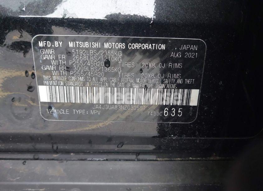 Photo 9 of 2022 Mitsubishi Outlander BLACK EDITION 2WD/SE 2.5 2WD/SE LAUNCH EDITION 2WD (VIN JA4J3UA83NZ030551)