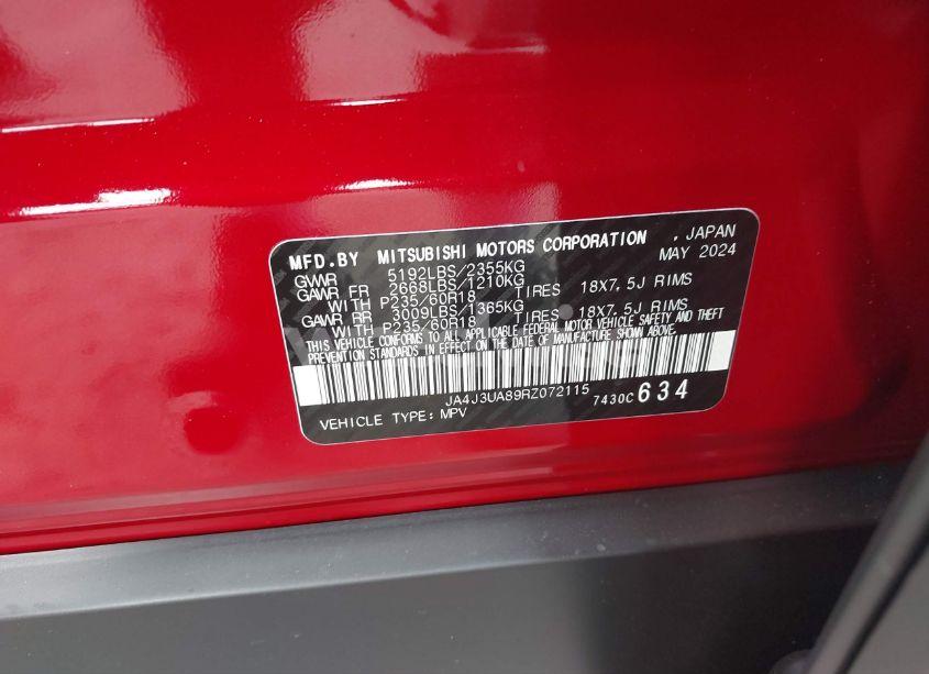 Photo 9 of 2024 Mitsubishi Outlander ES 2.5 2WD (VIN JA4J3UA89RZ072115)