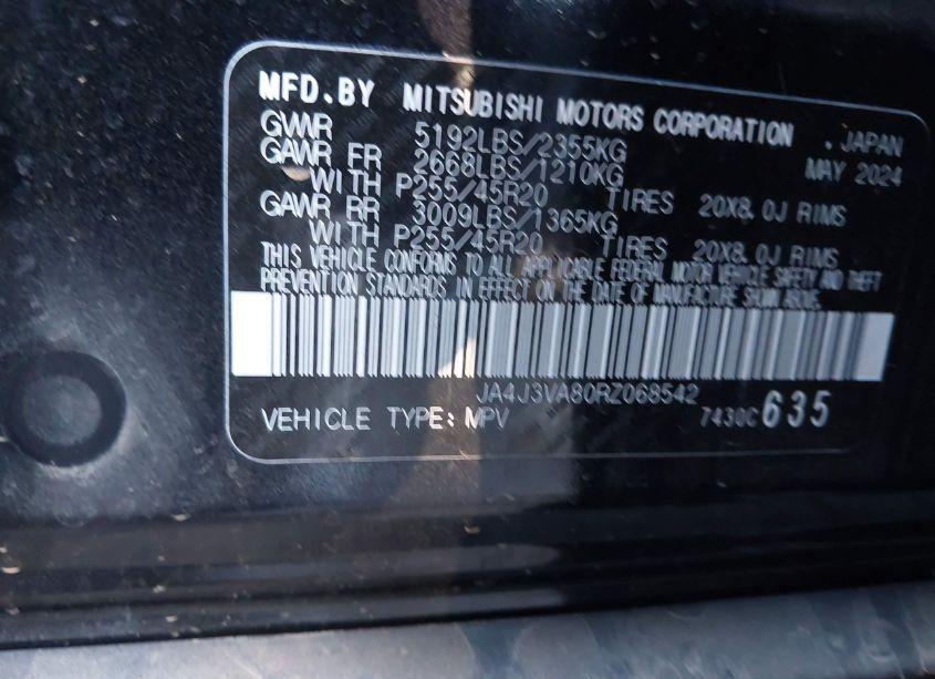 Photo 9 of 2024 Mitsubishi Outlander SE 2.5 2WD/SE BLACK EDITION S-AWC/SE BLACK EDITION W/PANO ROOF S-AWC (VIN JA4J3VA80RZ068542)