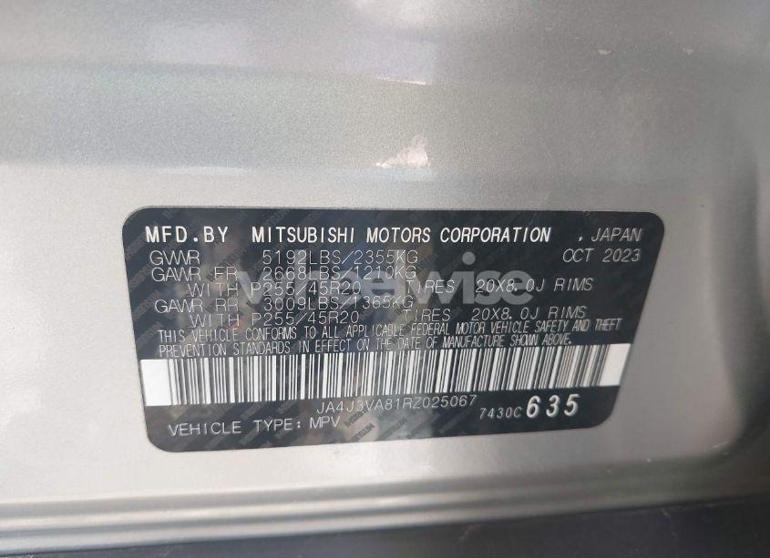 Photo 9 of 2024 Mitsubishi Outlander SE/SE BLACK EDITION/SE BLACK EDITION W/PANO ROOF S-AWC (VIN JA4J3VA81RZ025067)