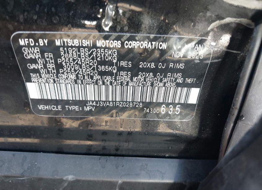 Photo 9 of 2024 Mitsubishi Outlander SE 2.5 2WD/SE BLACK EDITION S-AWC/SE BLACK EDITION W/PANO ROOF (VIN JA4J3VA81RZ028728)