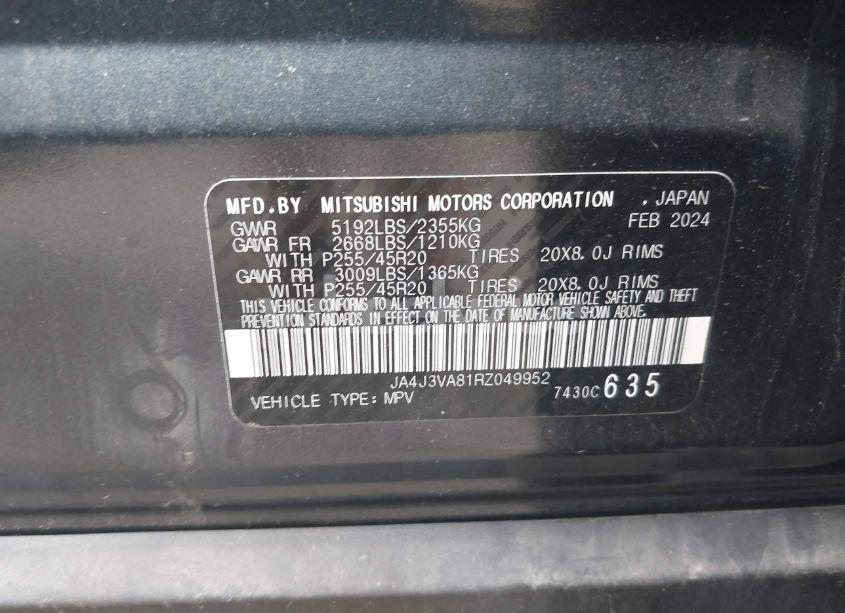 Photo 9 of 2024 Mitsubishi Outlander SE 2.5 2WD/SE BLACK EDITION S-AWC/SE BLACK EDITION W/PANO ROOF S-AWC (VIN JA4J3VA81RZ049952)