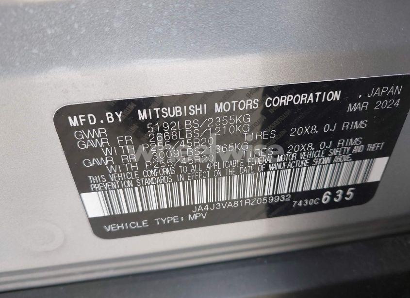 Photo 9 of 2024 Mitsubishi Outlander SE/SE BLACK EDITION/SE BLACK EDITION W/PANO ROOF S-AWC (VIN JA4J3VA81RZ059932)