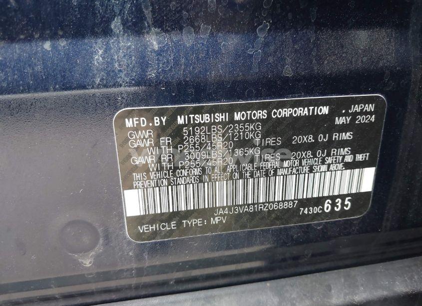 Photo 9 of 2024 Mitsubishi Outlander SE 2.5 2WD/SE BLACK EDITION S-AWC/SE BLACK EDITION W/PANO ROOF S-AWC (VIN JA4J3VA81RZ068887)