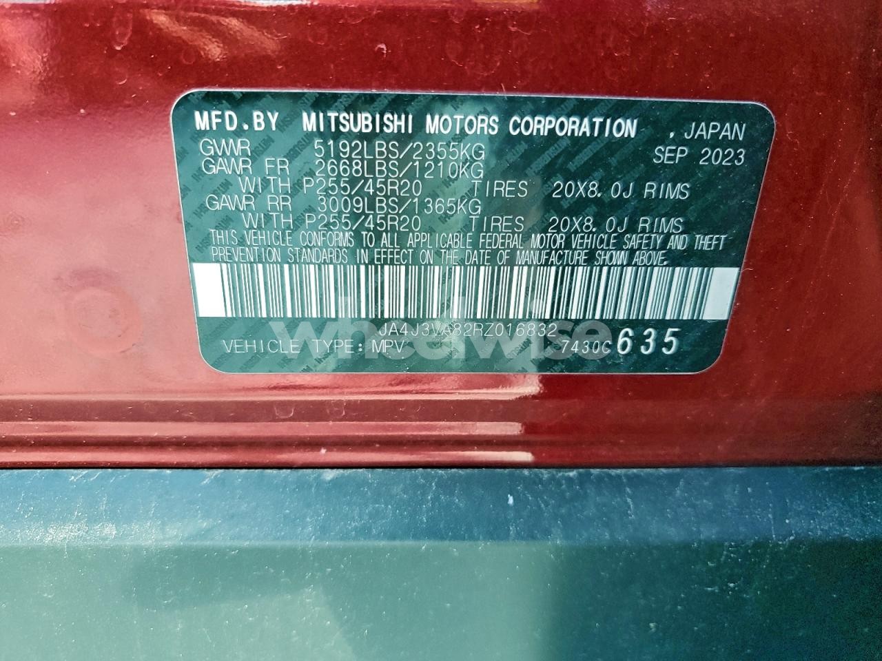 Photo 13 of 2024 MITSUBISHI OUTLANDER SE (VIN JA4J3VA82RZ016832)